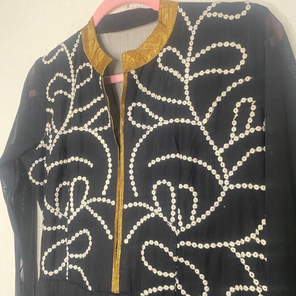 Embellished Ethnic Dress Womans M Ornate Embroidery Beaded Cosplay Indian Dance - Picture 3 of 16